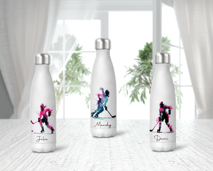 Female Ice Hockey Personalised Insulated Water bottle image 0