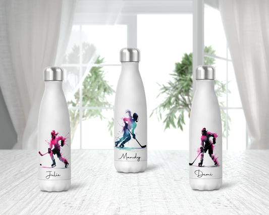 Female Ice Hockey Personalised Insulated Water bottle image 0