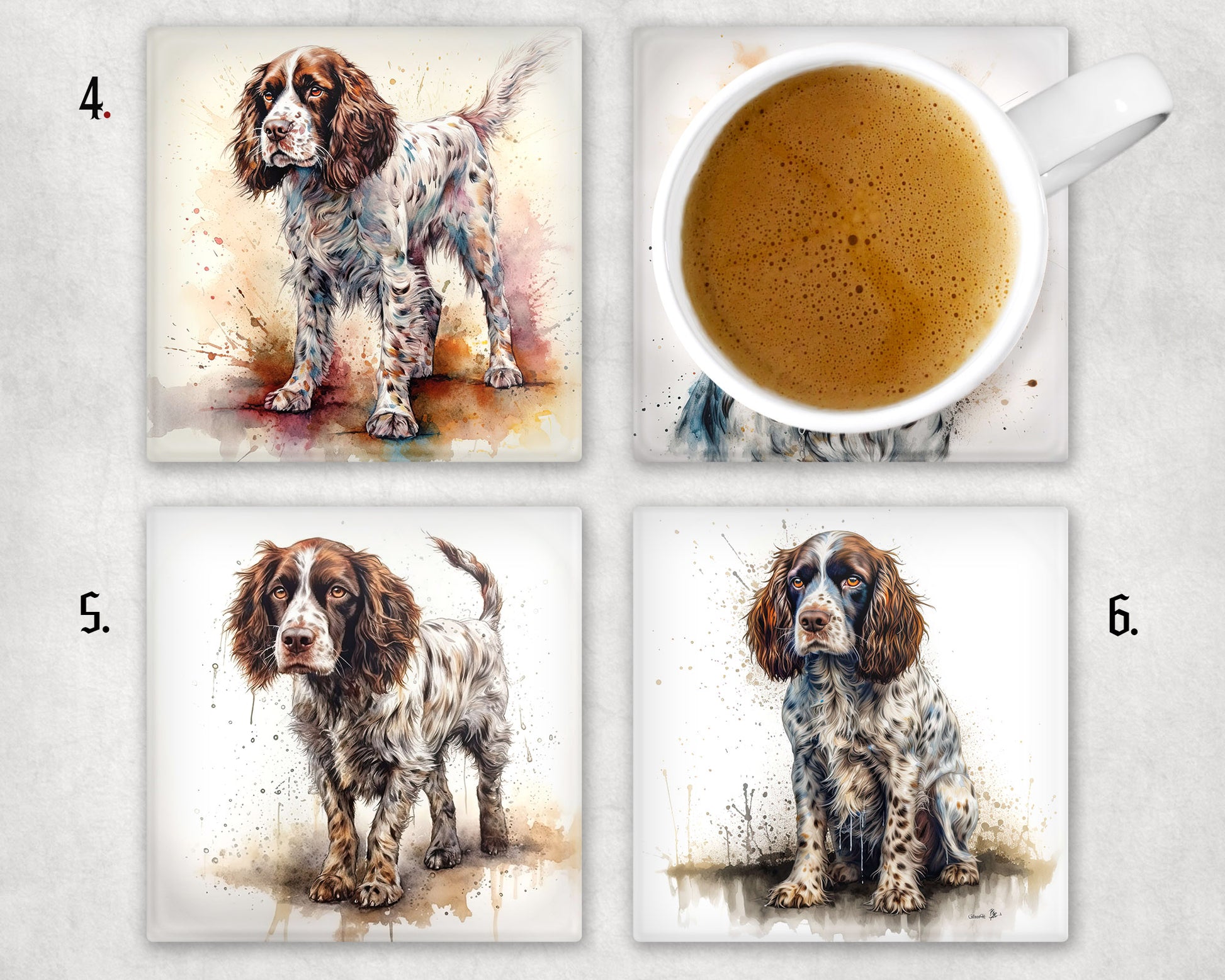 Springer Spaniel Glass Coaster 1 x coaster supplied 12 to choose from image 1