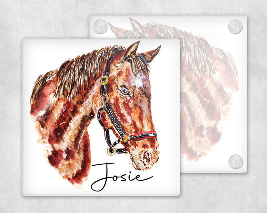 Natural Horse Glass Coaster image 0