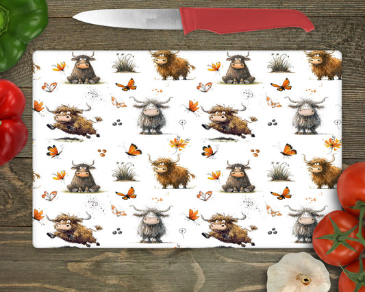 Huffy Highland Cow Chopping Board Worktop saver