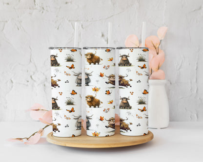 Huffy highland cow Skinny Tumbler