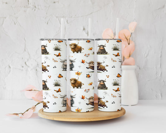 Huffy highland cow Skinny Tumbler