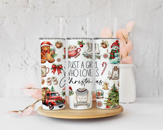 Just a girl who loves christmas tumbler