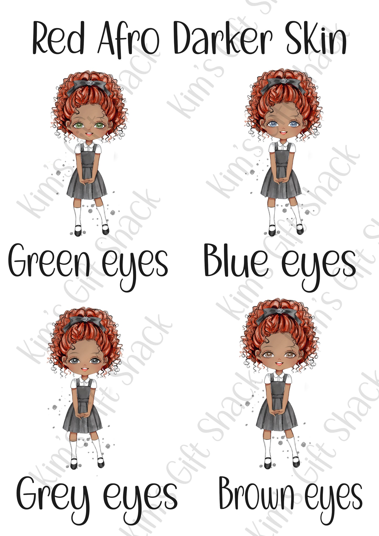 School Girl (choose your own character) Personalised A5 notebook.