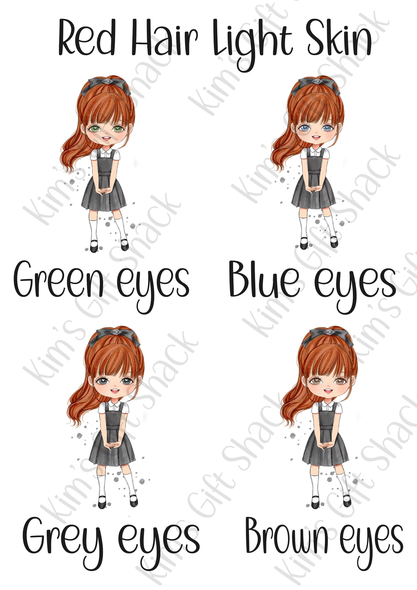 School Girl (choose your own character) Personalised A5 notebook.