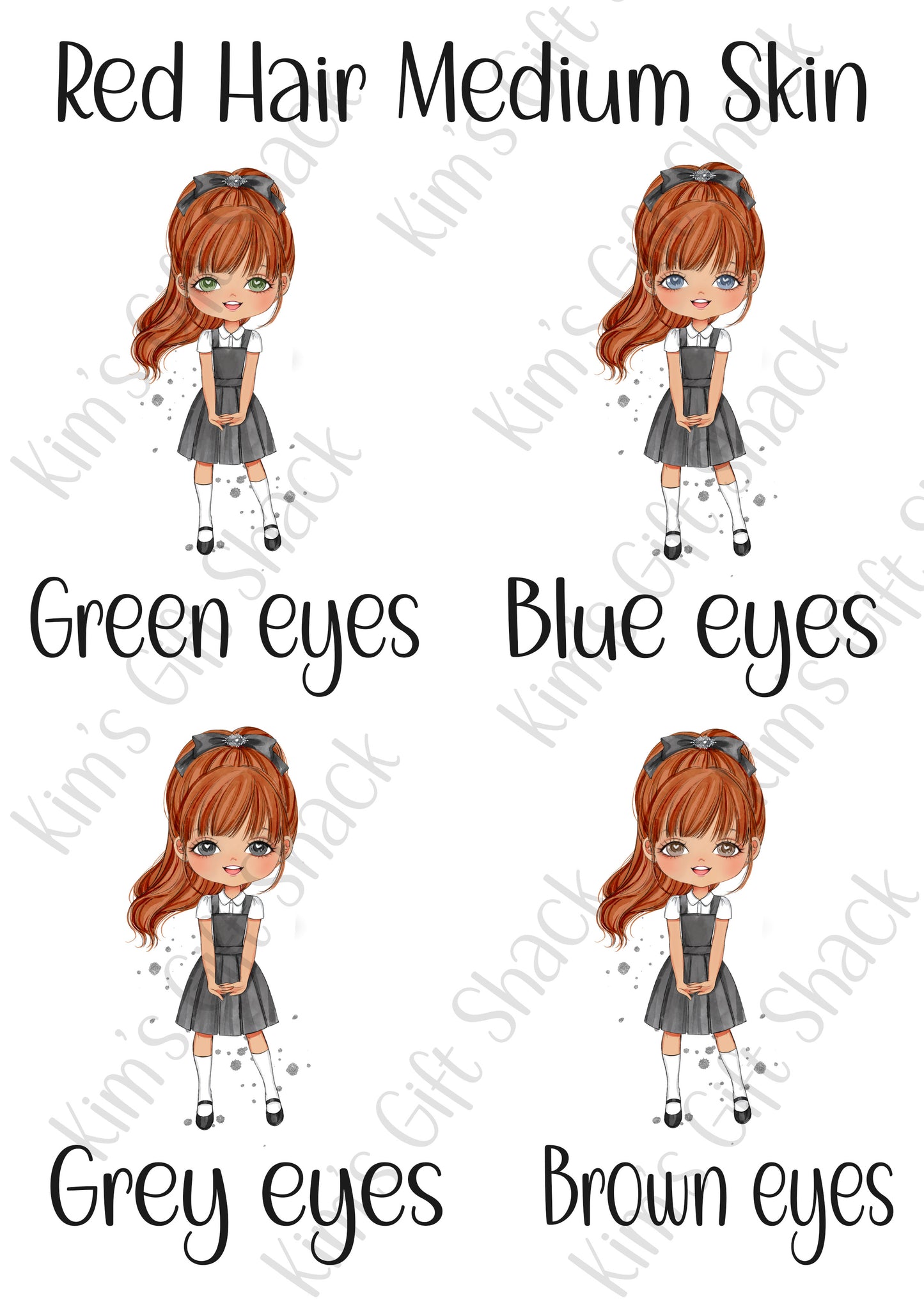 School Girl (choose your own character) Personalised A5 notebook.