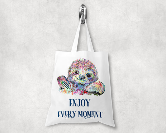 Sloth Colour Splash Tote Bag Enjoy every Moment
