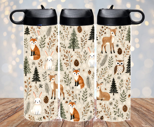 Woodland Animals 20oz double walled insulated water bottle